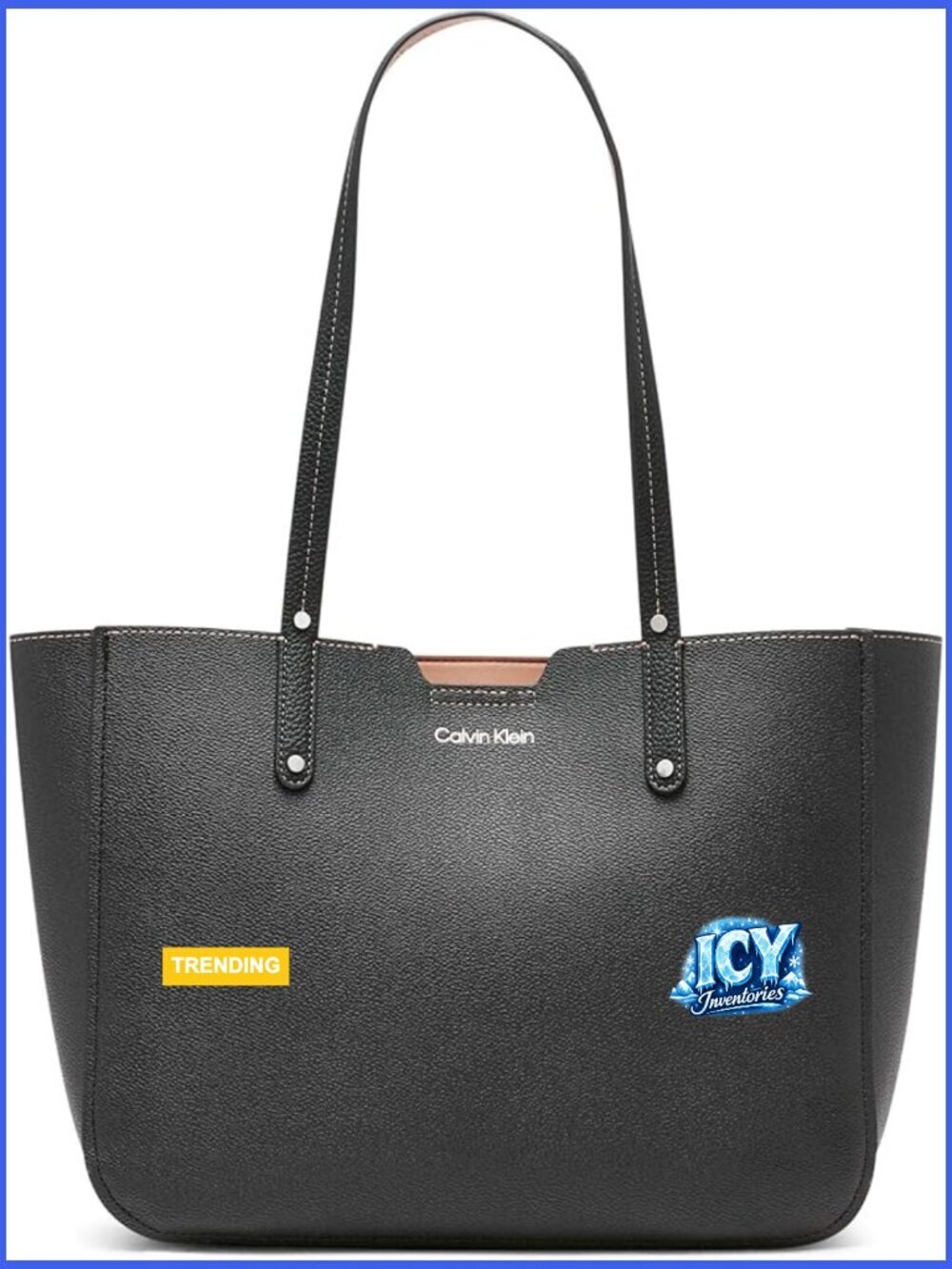 Textured PVC Organizational Tote with Tablet Slot and Zipper Closure
